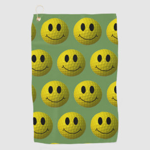 Grinning Face Golf Ball Golf Towel