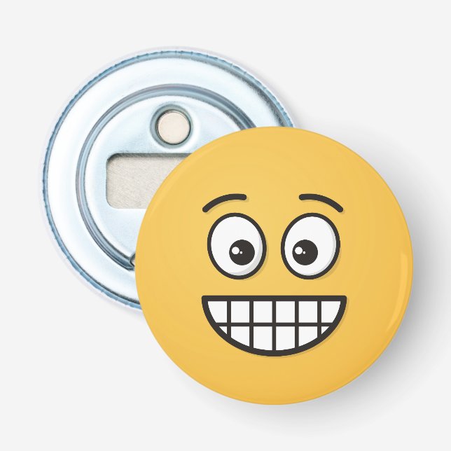 Grinning Face with Open Eyes Bottle Opener (Front)