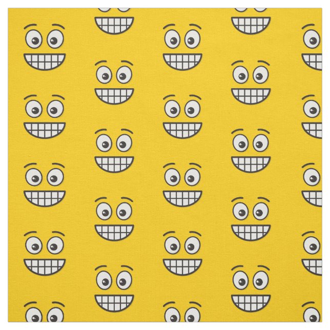 Grinning Face with Open Eyes Fabric (Swatch)