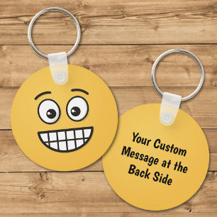 Grinning Face with Open Eyes Key Ring