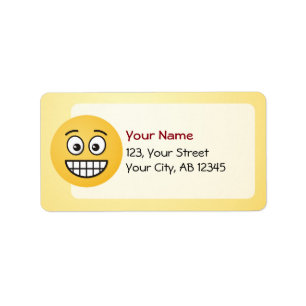 Grinning Face with Open Eyes Label