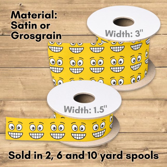 Grinning Face with Open Eyes Satin Ribbon (Creator Uploaded)