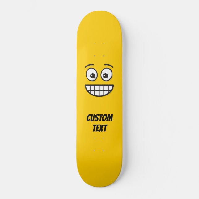 Grinning Face with Open Eyes Skateboard (Front)