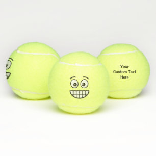 Grinning Face with Open Eyes Tennis Balls