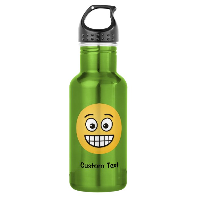 Grinning Face with Open Eyes Water Bottle (Front)