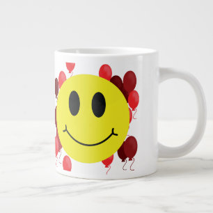 Grinning Face with Red Balloons Jumbo Large Coffee Mug