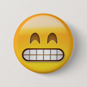 Grinning Face With Smiling Eyes Emoji 6 Cm Round Badge