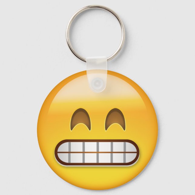 Grinning Face With Smiling Eyes Emoji Key Ring (Front)