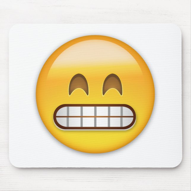 Grinning Face With Smiling Eyes Emoji Mouse Pad (Front)