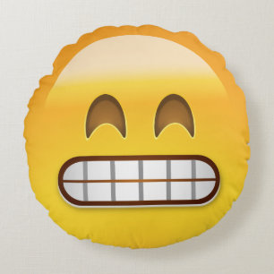 Grinning Face With Smiling Eyes Emoji Round Cushion