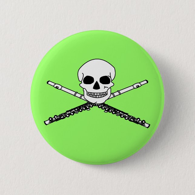 Grinning Flute With Skull Button (Front)