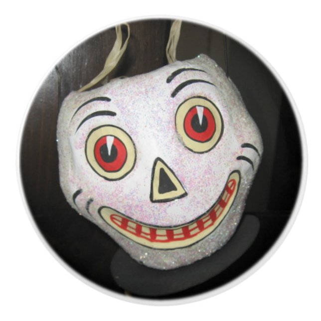 Grinning Ghoul Ceramic Knob (Front)