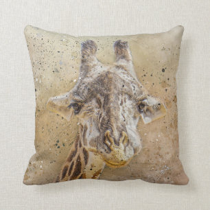 Grinning Giraffe Photography Modern Watercolor Cushion