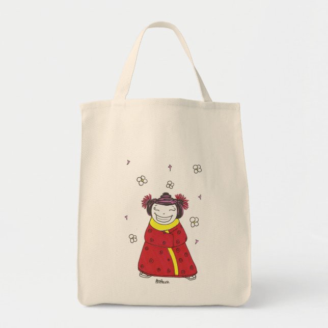 Grinning Girl Tote Bag (Front)