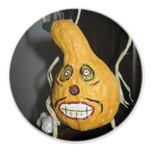 Grinning Gourd Ceramic Knob (Front)