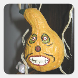 Grinning Gourd Square Sticker