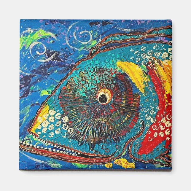 Grinning Grouper Fish Magnet (Front)