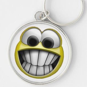 Grinning Happy Face Key Ring