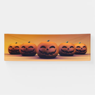 Grinning Jack-o-Lantern Pumpkin Template Wallpaper Banner