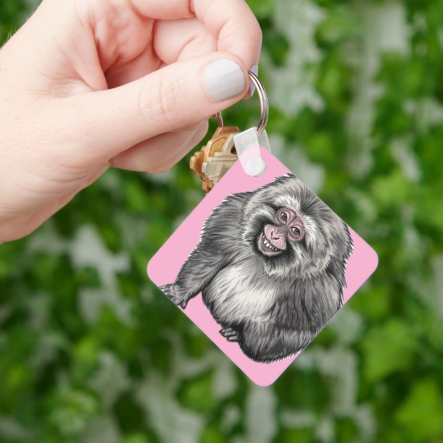 Grinning Monkey - Customizable Funny Gift  Key Ring (Hand)