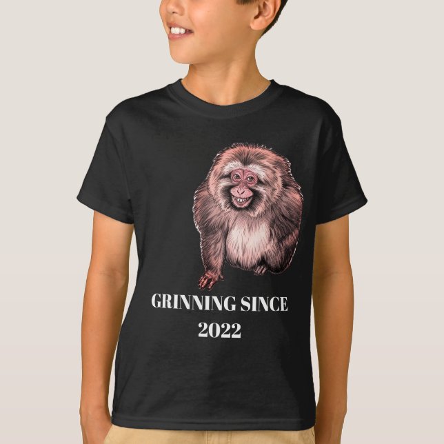 Grinning Monkey T-Shirt - Customisable  (Front)