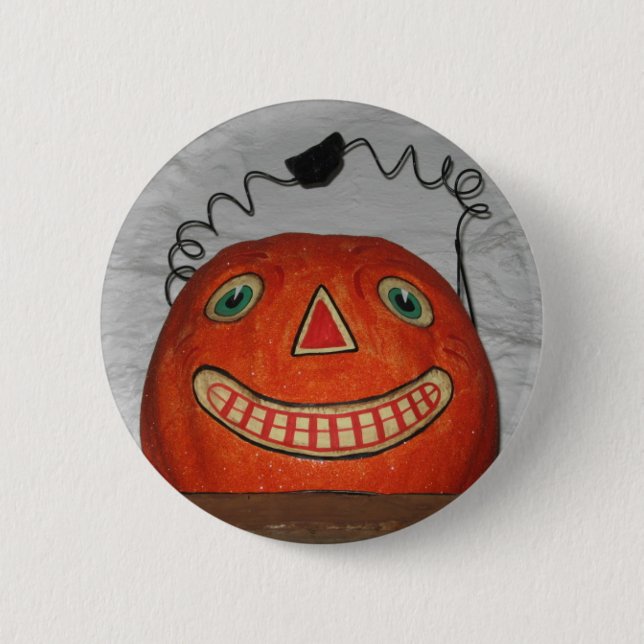 Grinning Pumpkin 6 Cm Round Badge (Front)
