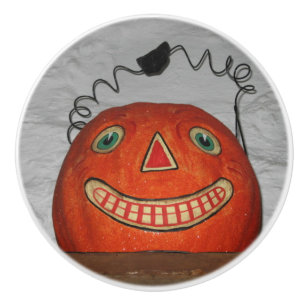Grinning Pumpkin Ceramic Knob