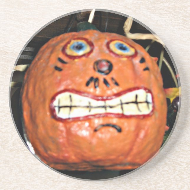 Grinning Pumpkin Coaster (Front)