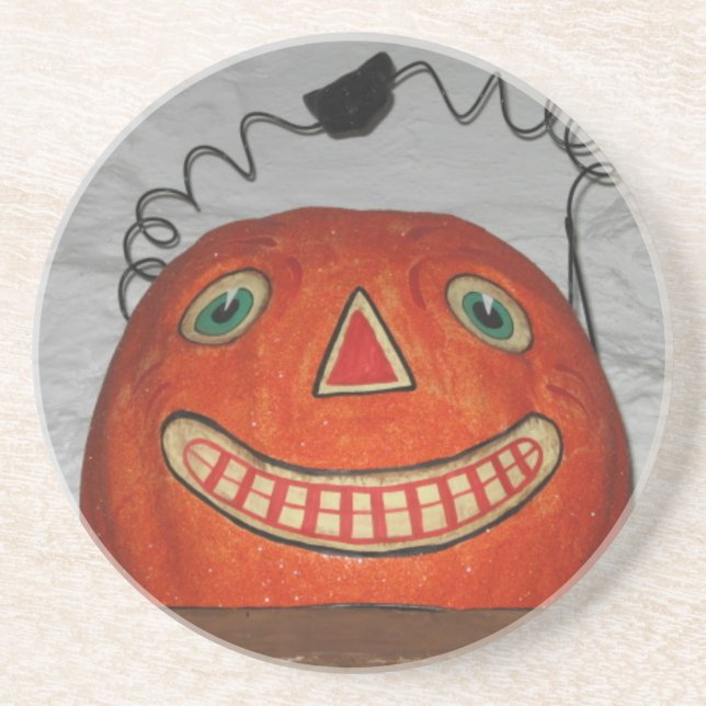 Grinning Pumpkin Coaster (Front)