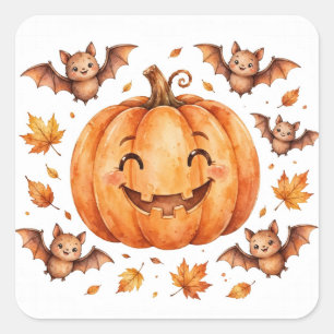 Grinning Pumpkin Party Halloween Sticker