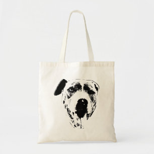 Grinning Pup—Pitbull Mix Close Crop Tote Bag