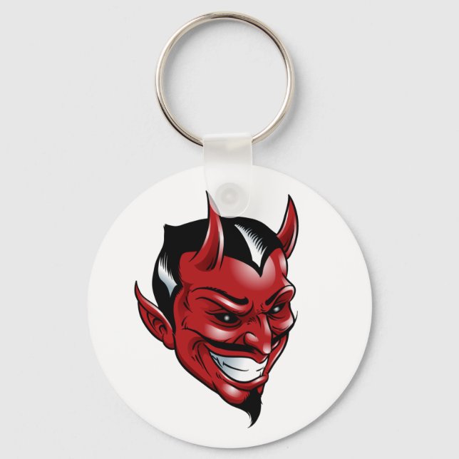 Grinning Red Devil Key Ring (Front)