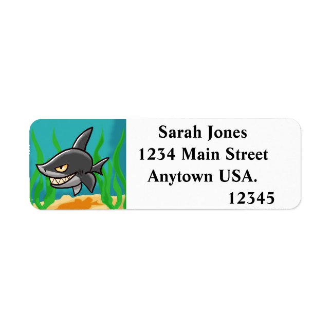 Grinning Shark Return Address Label (Front)