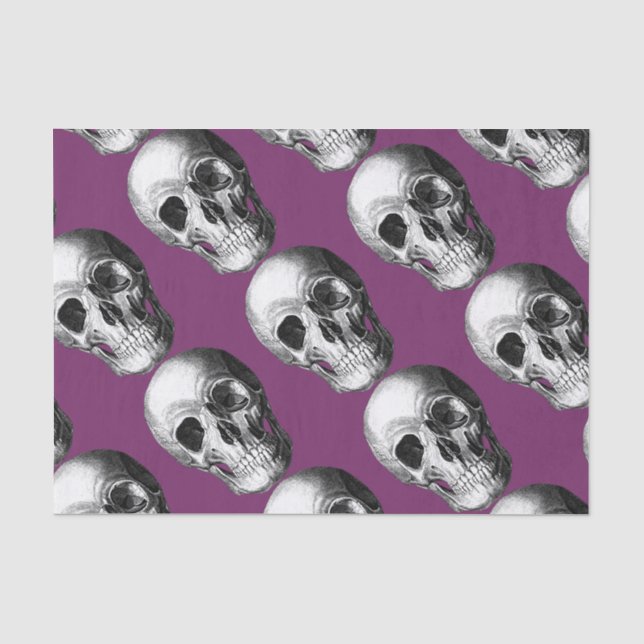 Grinning Skull Tissue Paper Purple (Front)