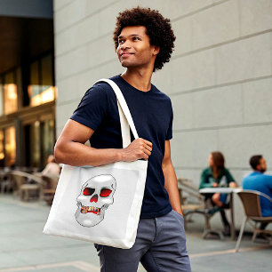 Grinning skull tote