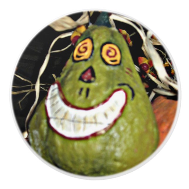 Grinning Squash Ceramic Knob (Front)