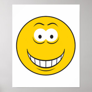 Grinning Yellow Face Poster