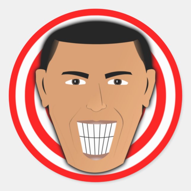 GrinningObama Classic Round Sticker (Front)