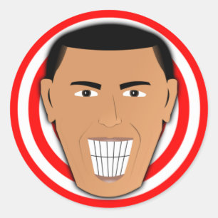 GrinningObama Classic Round Sticker