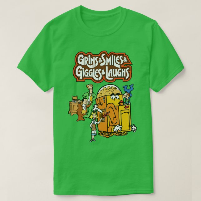 Grins Smiles Giggles Laughs Cereal T-Shirt (Design Front)