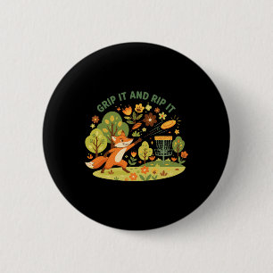 Grip It And Rip It Fox Disc Golf Flying Disc Fun  6 Cm Round Badge