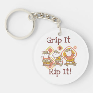 Grip It and Rip It Skateboarding Key Ring