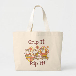 Grip It and Rip It Skateboarding Large Tote Bag