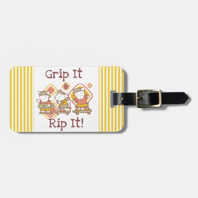 Grip It and Rip It Skateboarding Luggage Tag (Front Horizontal)