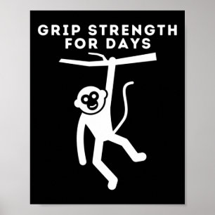 Grip Strength Climber, Cute Rock Climbing, Boulder Poster