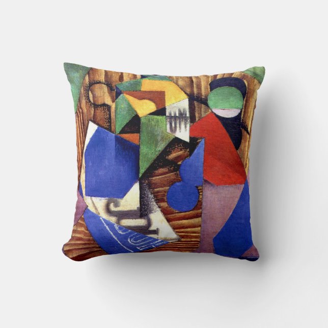 Gris - Bottle of Rum and Newspaper Cushion (Front)