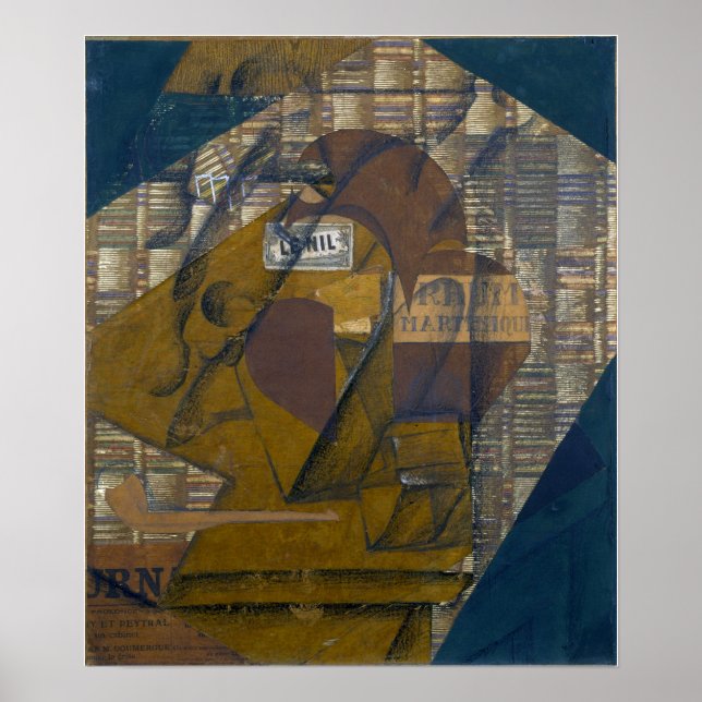 Gris - Bottle Of Rum And Newspaper Poster (Front)