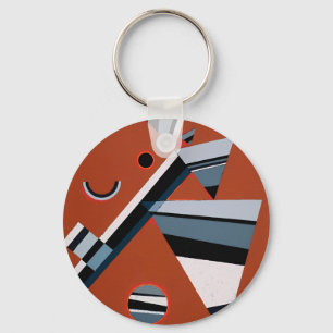 Gris by Kandinsky Abstract Painting Modern Art Key Ring