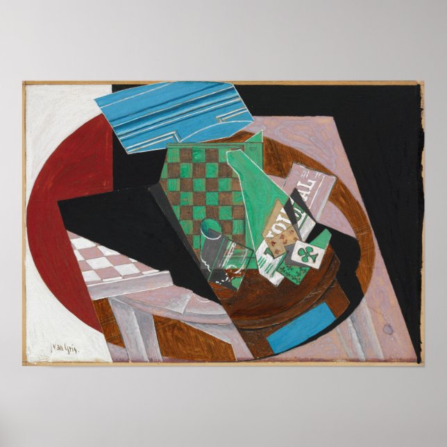 Gris - Chequerboard And Playing Cards Poster (Front)