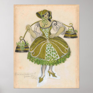 Gris - Costume Design For The Shepherdess 1924 Poster